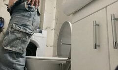 Huge ass blonde girl toilet dumping