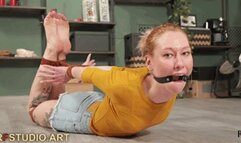 Frida - Barefoot Hogtie on the Floor with Ring Gag (UHD 4K MP4)