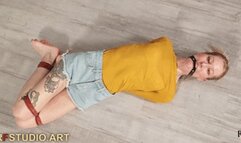 Frida - Barefoot Hogtie on the Floor with Ring Gag (FULL HD MP4)