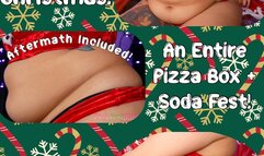 Merry Gut-Busting Christmas! An Entire Pizza Box & Soda Fest