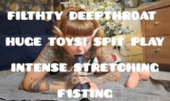 NAUGHTY ELF, INTENSE DEEPTHROAT AND SPIT PLAY STRETCHING MY TIGHT ELF PUSSY OUT WITH MY BIGGEST TOYS