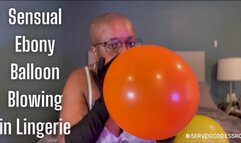 Sensual Ebony Balloon Blowing in Lingerie - Royal Ro hd mp4 1080p