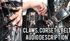 ASMR with my claws, corset and belt with extra curly hair