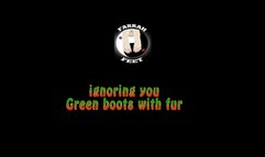 Green boots with fur