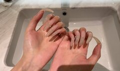 #149 - Washing my hands and long natural nails