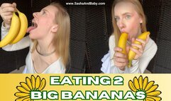 Sasha Seductively Eats Multiple Bananas