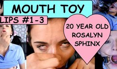 MOUTH TOY Bundle Clips #1-3 Rosalyn Sphinx eye rolling deepthroat OPEN MOUTH GAG