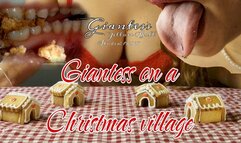 Giantess on a Christmass village