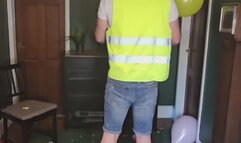 Construction Worker - Party Balloon Pops at home and B2P in his van