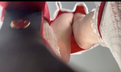 A Giantess Miss Santa is giving a Shoejob - Cocks view only - Shoe fetish and Upskirt views - 4k