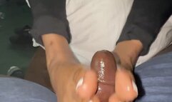 my crush giving me a great footjob after she got off work