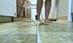 foot domination - Goddess MXDominion uses her Beautiful Soles makes Cookie Crumbs  on Floor, femdom, mind fuck, foot slave training  1080