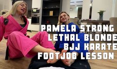 Pamela Strong and Lethal Blonde bjj and karate footjob lesson