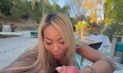 POV - A SLOPPY BLOWJOB, BREAST FUCK, & BALLS LICKING FROM VICTORIA LUI