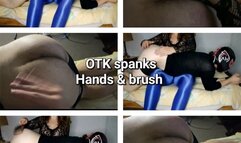 OTK spank session - Spanks with hands only and a brush