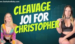 Jerk Off Encouragement with Cleavage for Christopher