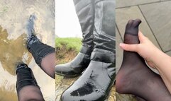 Soaked Slut Boots on a Flooded Walk