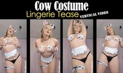 Cow Costume Lingerie Tease - vertical video - mp4