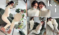 Home Invasion Tales: Simona & Mara Microfoam Mummification (Tapegag, Lip Imprint, Hands Imprint, Barefoot, Big Eyes, Roleplay, Struggling, Hopping)