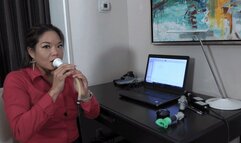 Alexis Stretches Her Face and Tests Her Blowing Pressure (MP4 - 1080p)