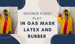 shower gas mask, rubber and latex