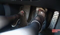 Driving POV: Pumping the Pedals in Stockings and Stripper Heels