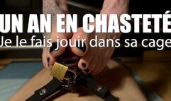 UN AN EN CHASTETE : Je le fais jouir dans sa cage