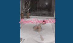 Enjoying the jacuzzi with my anal dilator, my plugs and vibrator