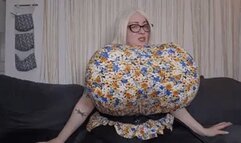 BBW Massive Inflated Breast Expansion Until She Pops!