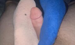 Sockjob turns into footjob