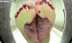 New Model, FOOT VIRGIN, Domi's friend with BIG FEET! GLASS POV! - MOV