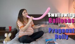 Swallowing Balloons With a Pregnant Belly - REMASTERED - Kylie Jacobs - MP4 1080p HD