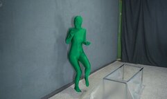 Zentai and the green man in the plastic trap