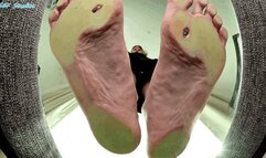 New Model tall latina blonde with BIG FEET! GLASS POV! Part 2- MOV