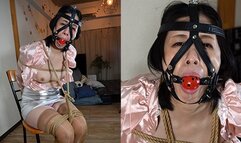 KR11 Japanese Lady Tamami Bound & Gagged in Satin Blouse Part2 (MP4)