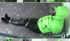 Today I want to be tied up in: A green down jacket and PVC boots