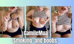 Smoking fetish and boobs