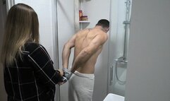 Slave in the bathroom on his knees ORDER