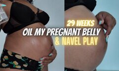 Oil my Pregnant Belly and Navel Play