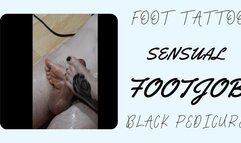 Lady Angela REAL session SENSUAL footjob foot tattoo black pedicure dungeon FETISH