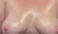 Big Tits Bouncing Covered In Oil