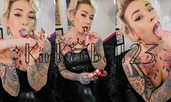 Chainsmoking BJ wearing all Leather and Red lipstick - kinkerbell23