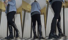 Squeezed under her leather boots before she goes out - Cam 1