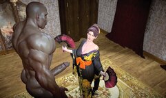 Sexy big tit mature milf Madam M from the Final Fantasy fucked and bred by a black burly muscular man