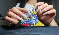 #2 - Painting my long natural nails with Silver nail polish