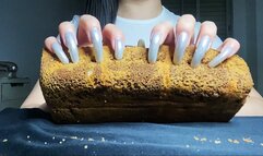 #3 - Destroy Chocolate Cake with my Long Natural Nails