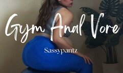 Gym Anal Vore - A vore scene featuring Exercise, Bouncing, Belly Fetish, Asshole Fetish, and Spreading ft Hairy MILF Sassypantz