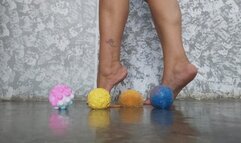 Crushing and stomping on objects with my bare feet (2)