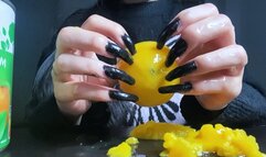 #8 - Destroy peaches with my Black Long Natural Nails