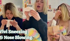 Vivi Sneezing and Nose Blowing Compilation with Tissues